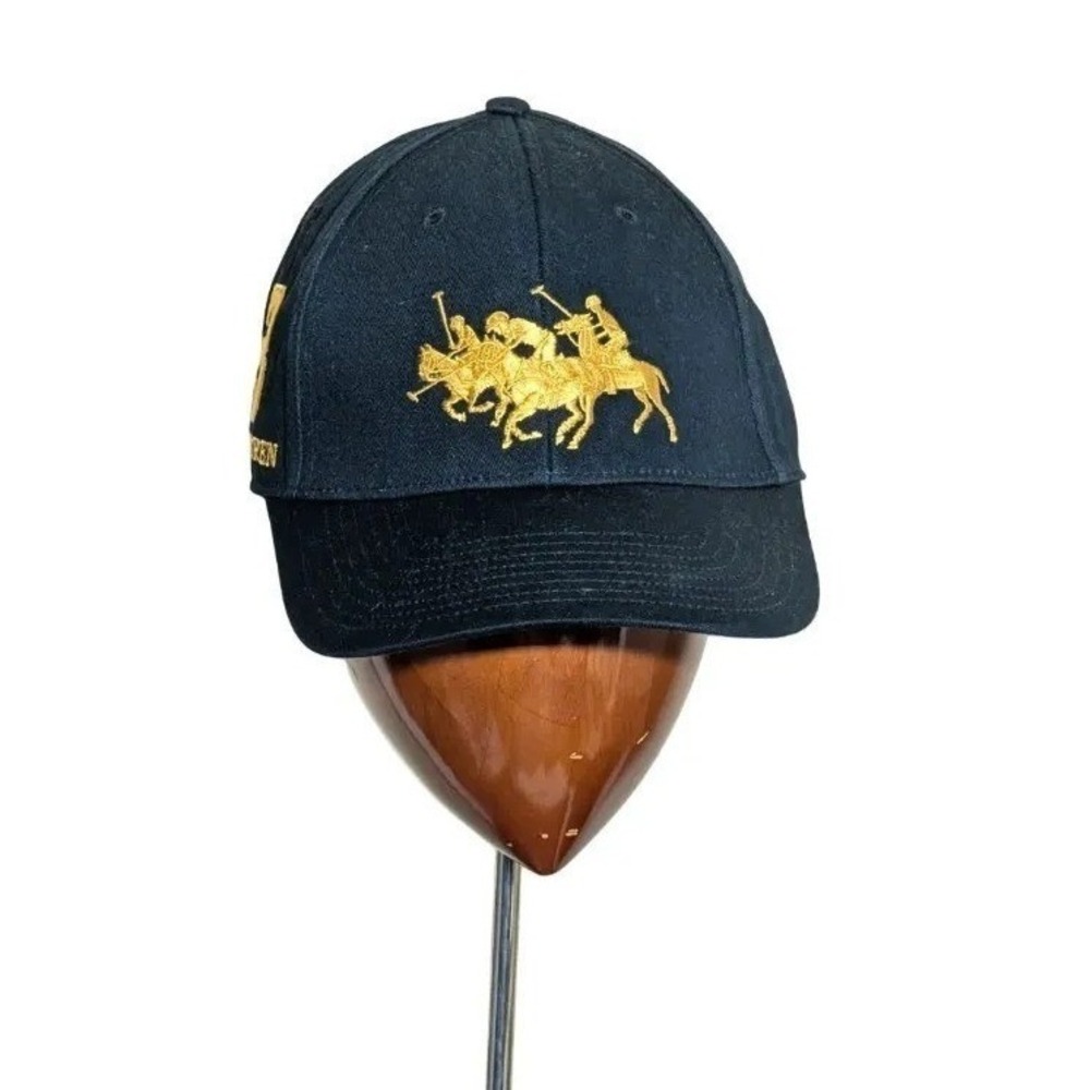 Polo Ralph Lauren Gold Triple Pony Embroidered Hat Leather Strap O/S NWT - Picture 5 of 7